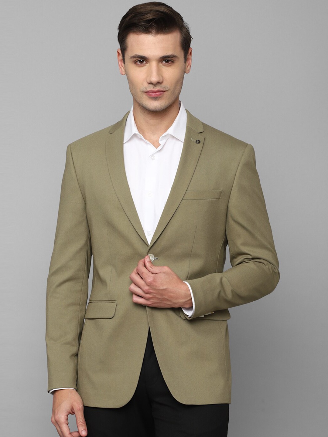 

Allen Solly Men Single-Breasted Casual Blazer, Olive