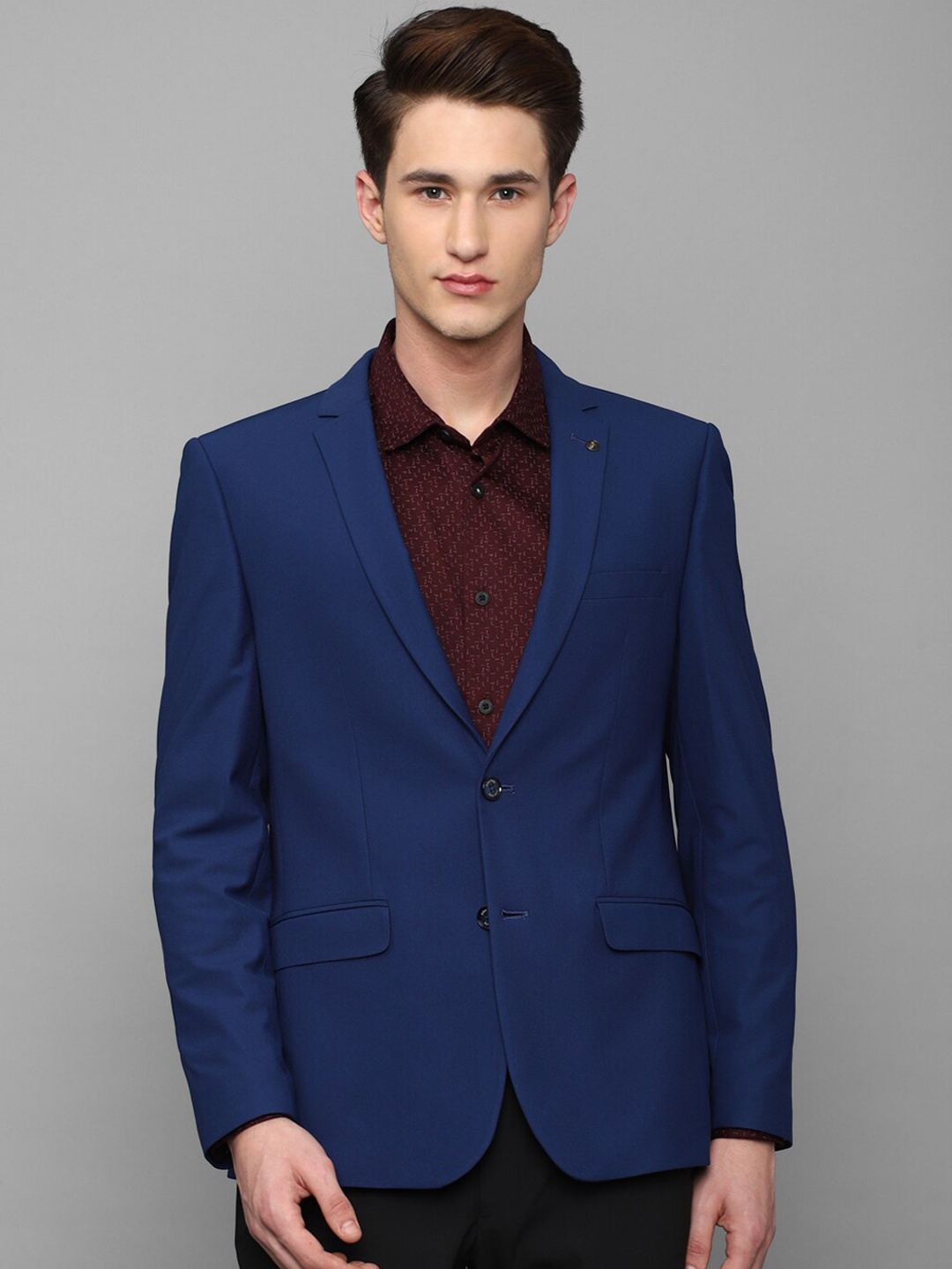 

Allen Solly Men Single-Breasted Slim-Fit Formal Blazer, Blue