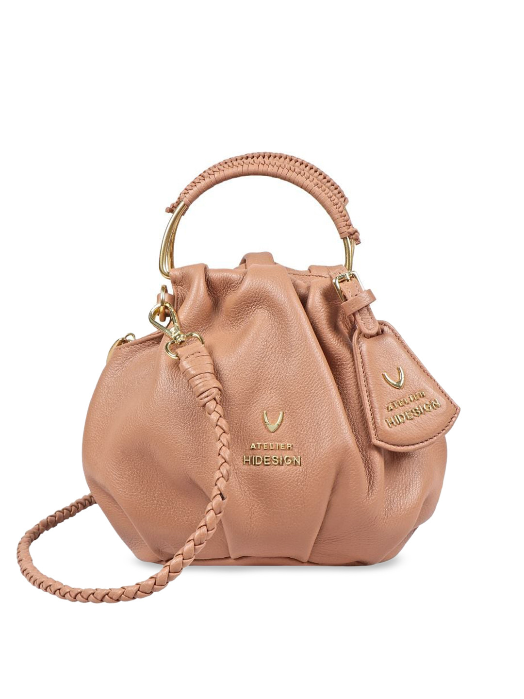 

Hidesign Leather Bucket Handheld Bag, Beige