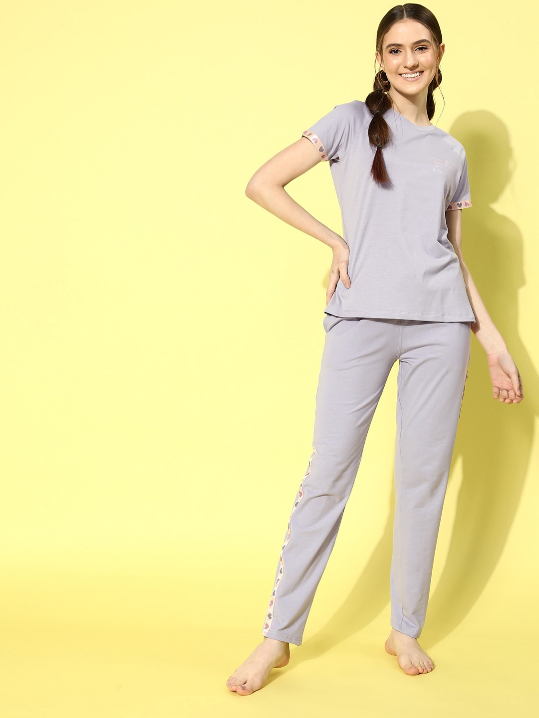 

Sweet Dreams Printed Night suit, Lavender