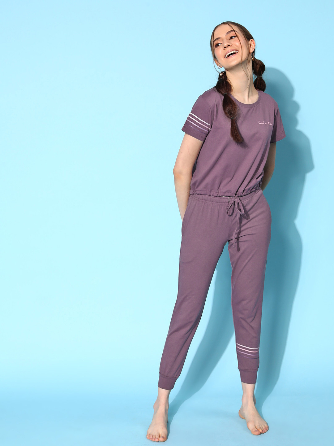 

Sweet Dreams Printed Night suit, Purple