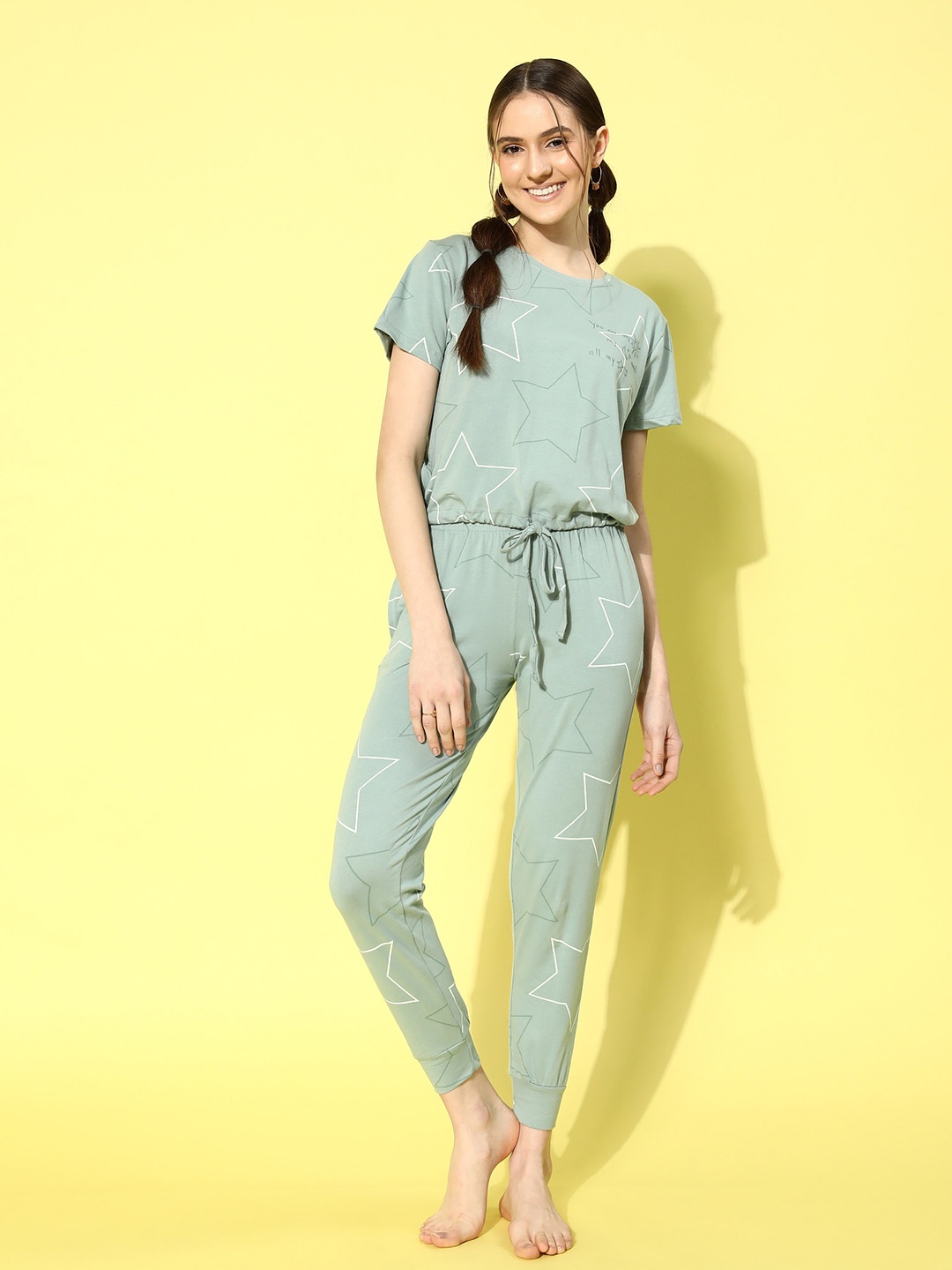 

Sweet Dreams Printed Night suit, Green