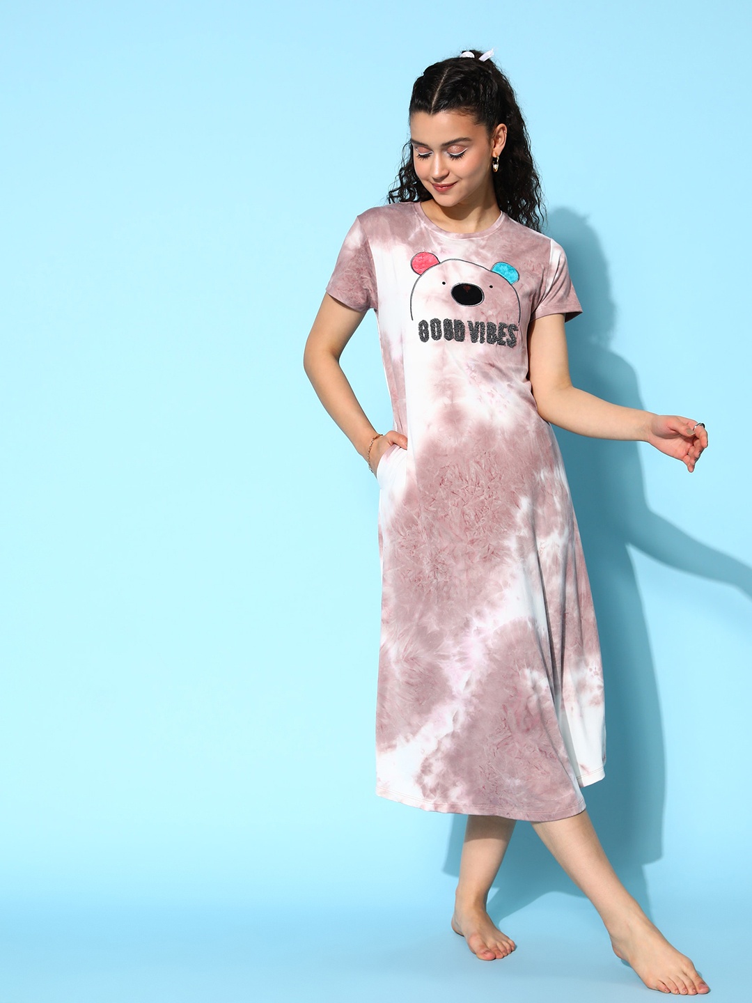 

Sweet Dreams Printed Nightdress, Brown