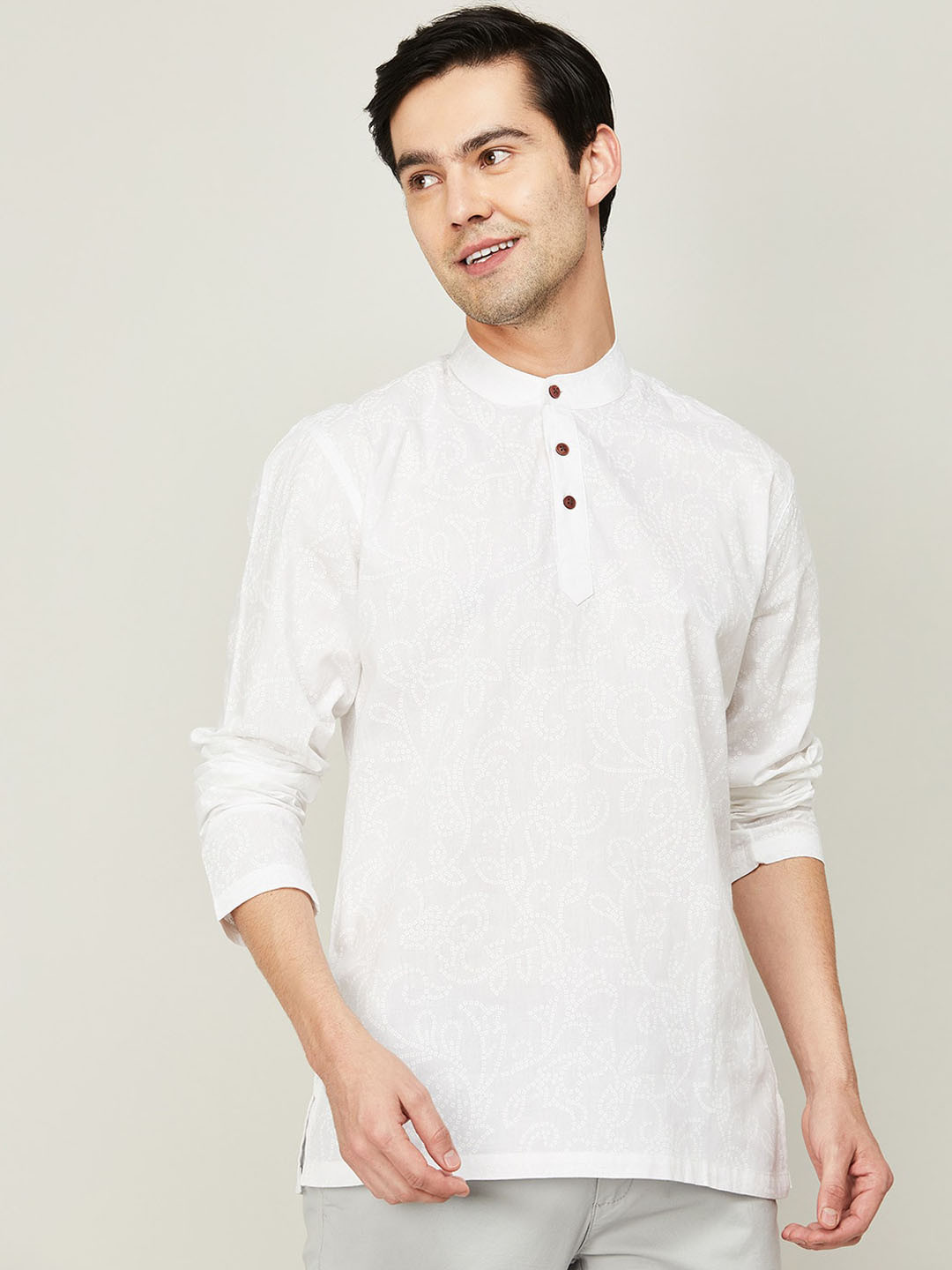 

Melange by Lifestyle Men Cotton Kurta, White