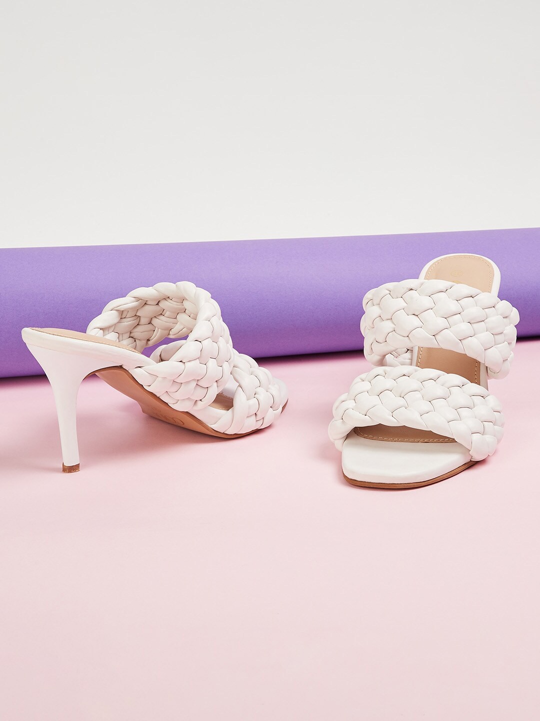 

CODE by Lifestyle Woven Design Open Toe Heels, White