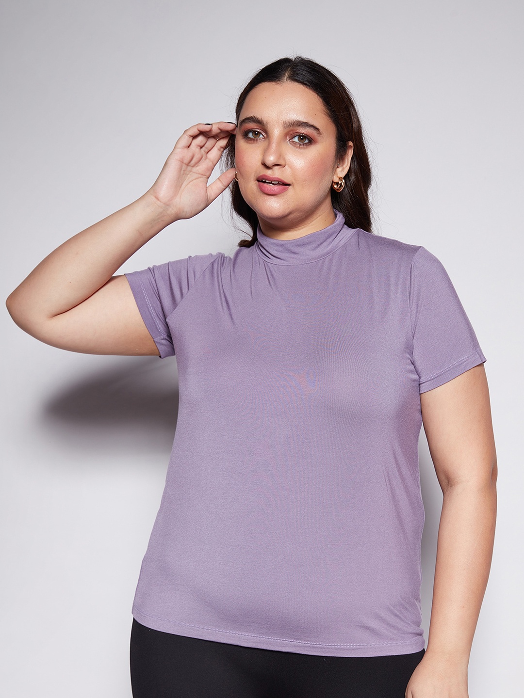 

20Dresses Women Plus Size High Neck T-shirt, Purple