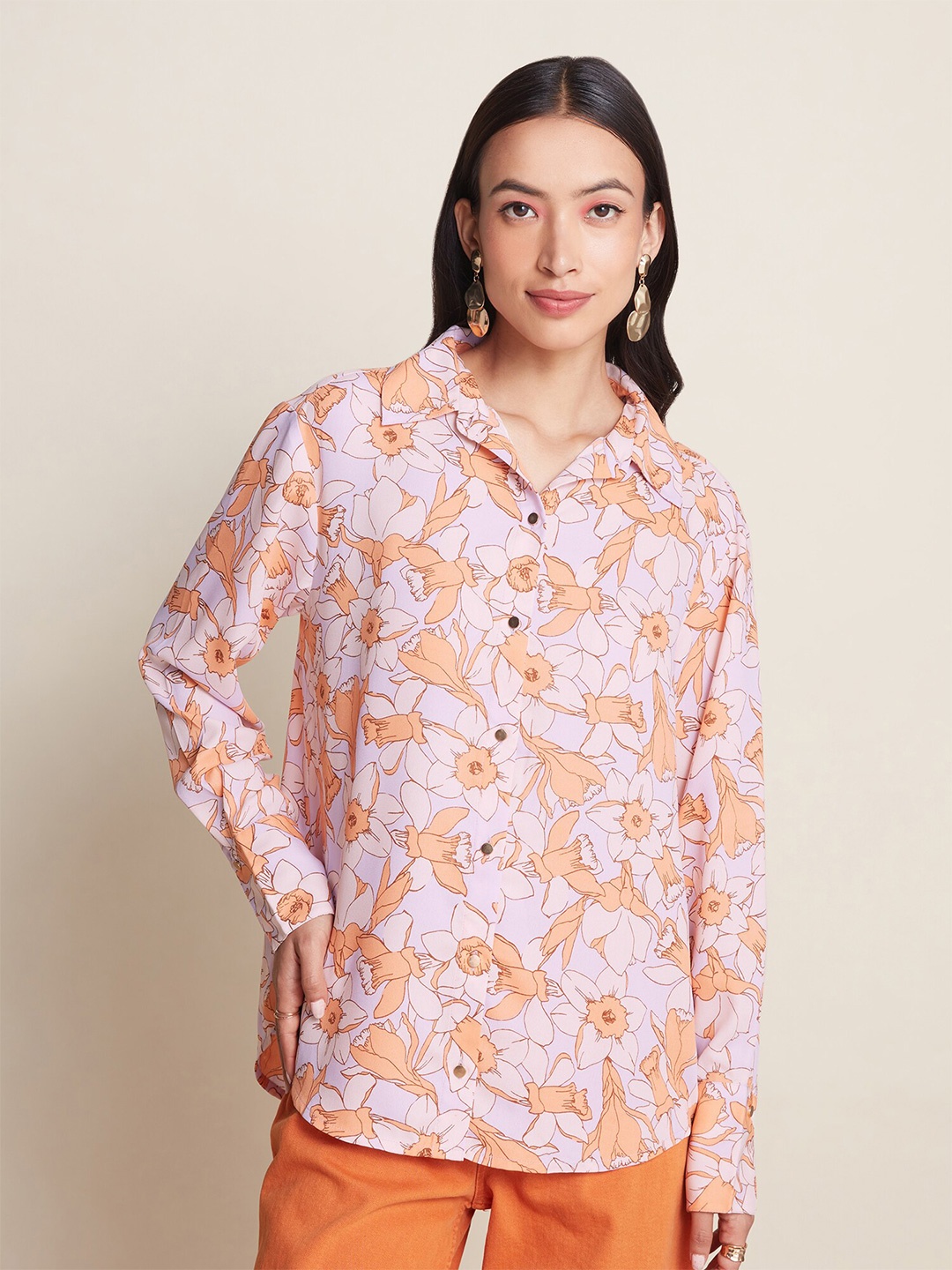 

20Dresses Women Comfort Floral Printed Casual Shirt, Lavender