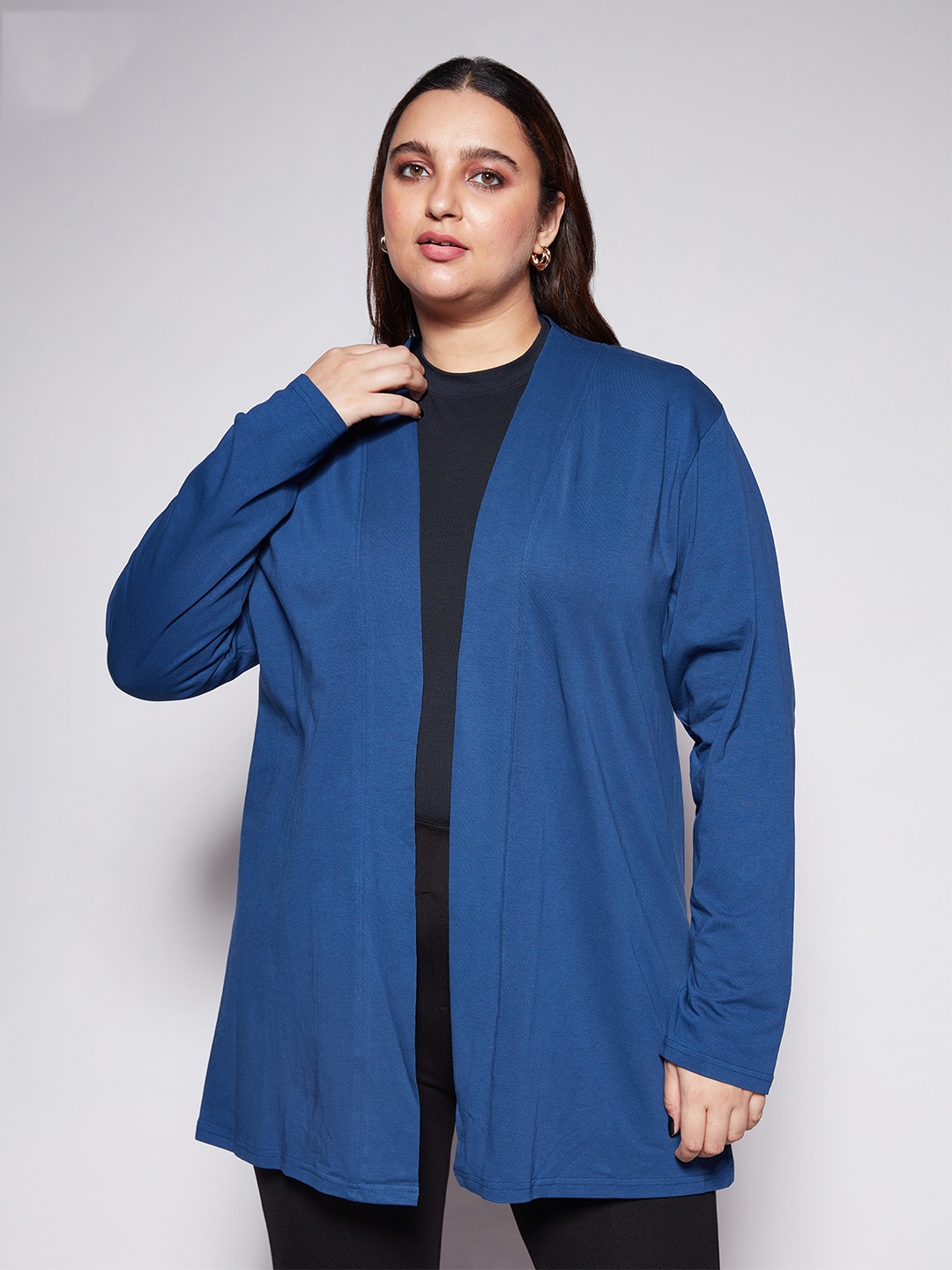 

20Dresses Women Longline Cotton Shrug, Navy blue
