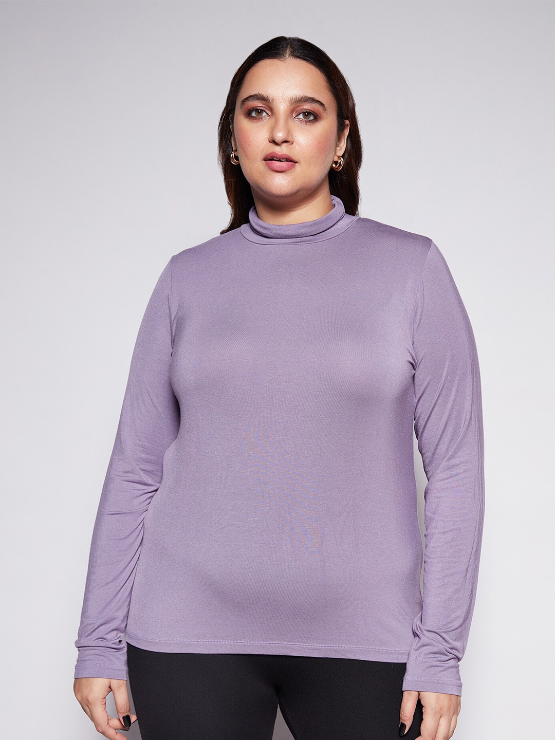 

20Dresses Women Plus Size High Neck Modal T-shirt, Purple