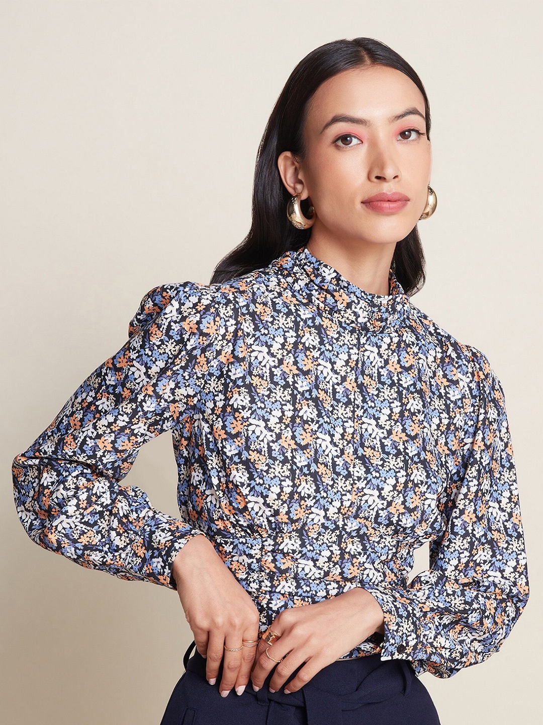 

20Dresses Floral Print Blouson Top, White