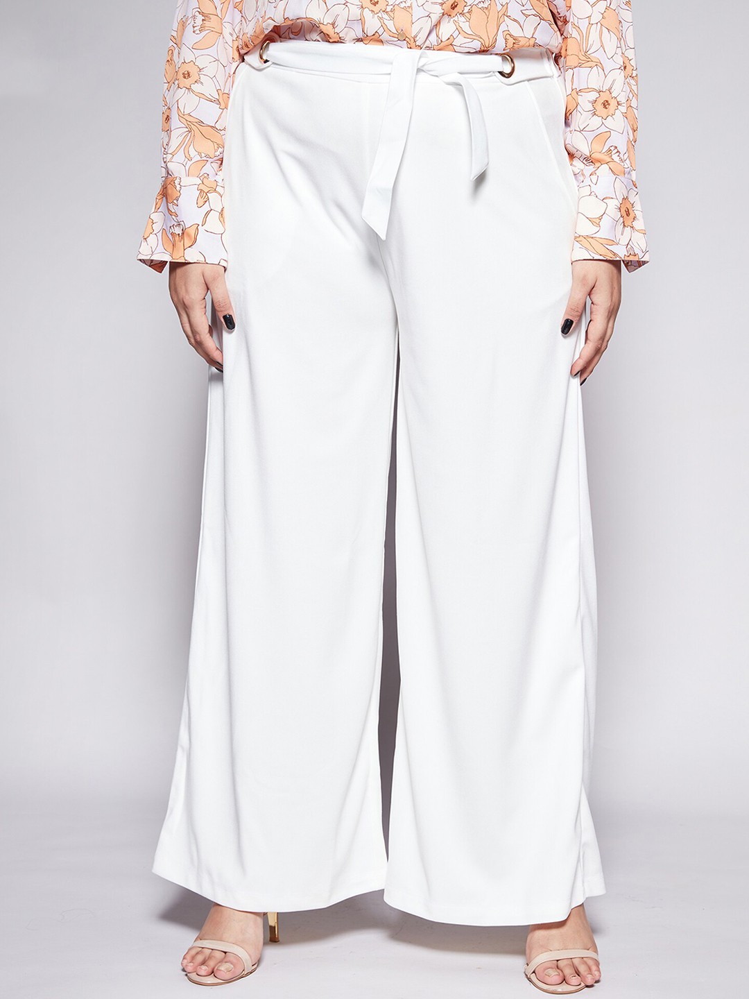 

20Dresses Women Plus Size Comfort High-Rise Trousers, White