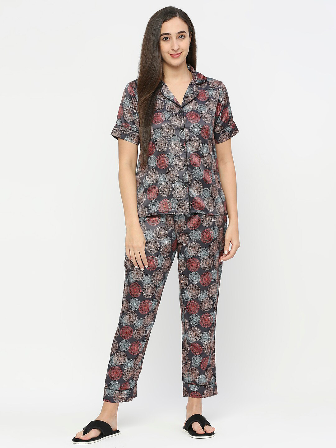

Smarty Pants Women Printed Night suit, Grey