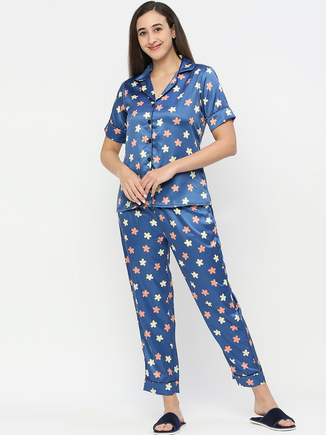 

Smarty Pants Women Printed Night suit, Blue