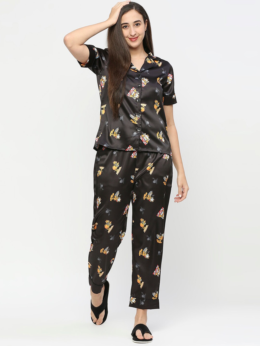 

Smarty Pants Women Printed Night suit, Black