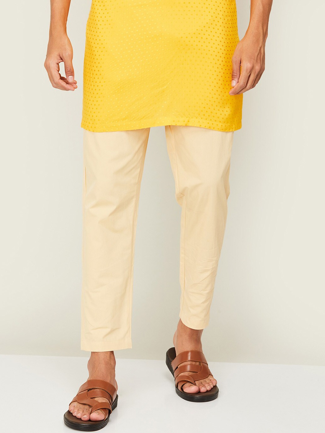 

Melange by Lifestyle Men Mid-Rise Cotton Pyjamas, Beige