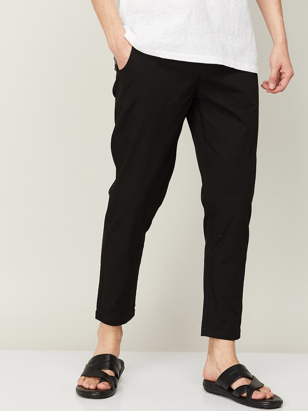 

Melange by Lifestyle Men Mid-Rise Cotton Pyjamas, Black