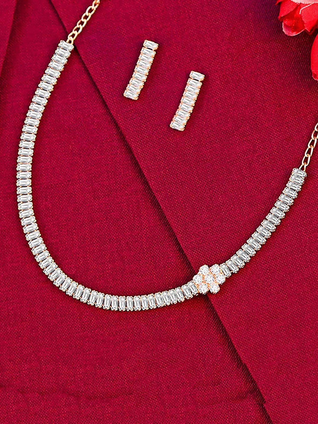 

Alamod Gold-Plated AD stone-Studded Jewellery Set