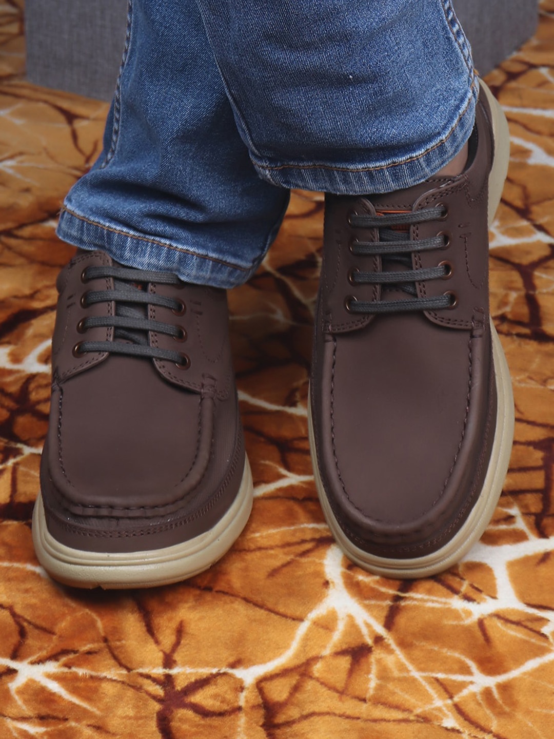 

Red Chief Men Leather Driving Shoes, Brown