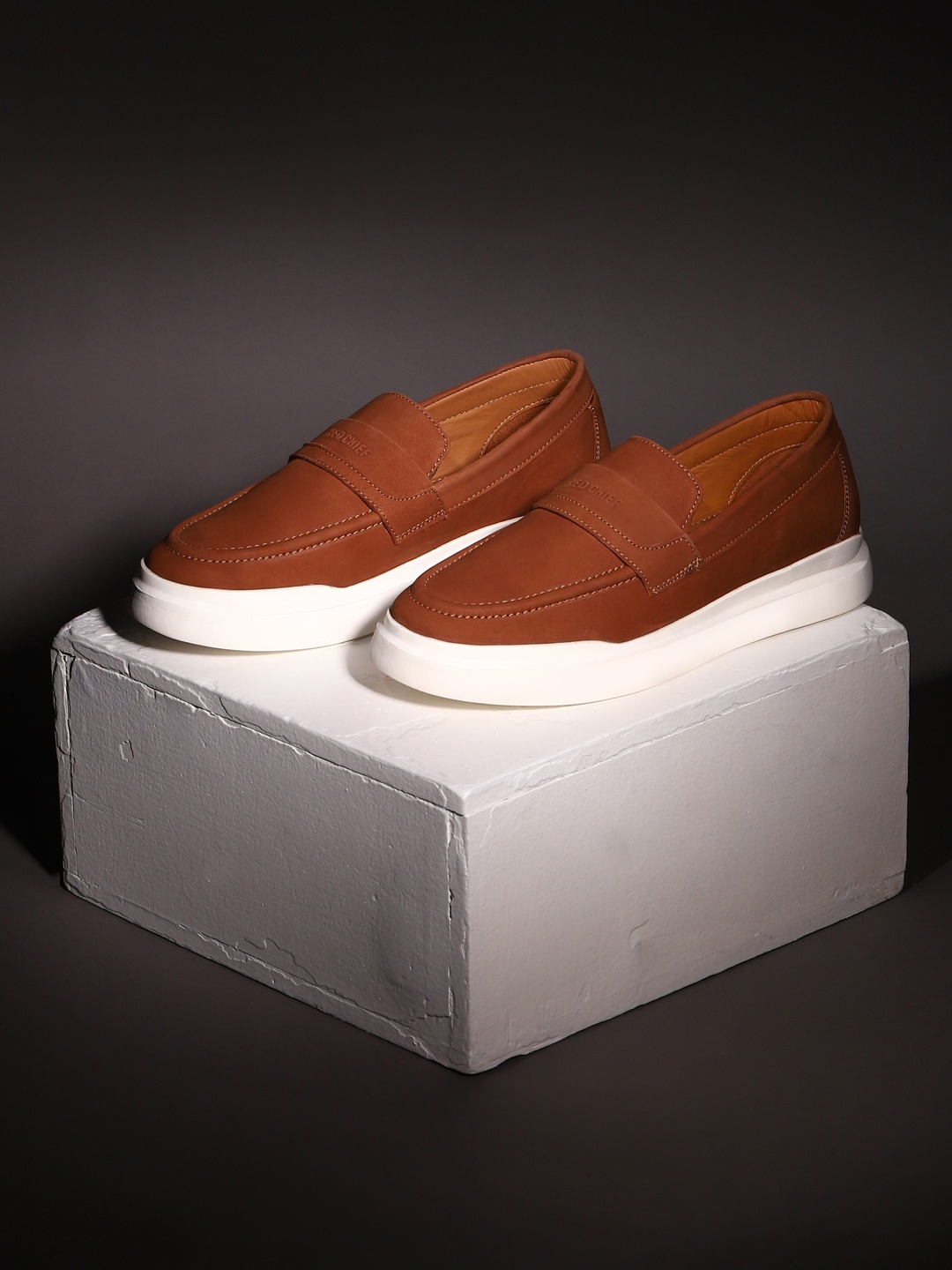 

Red Chief Men Leather Slip-On Sneakers, Brown