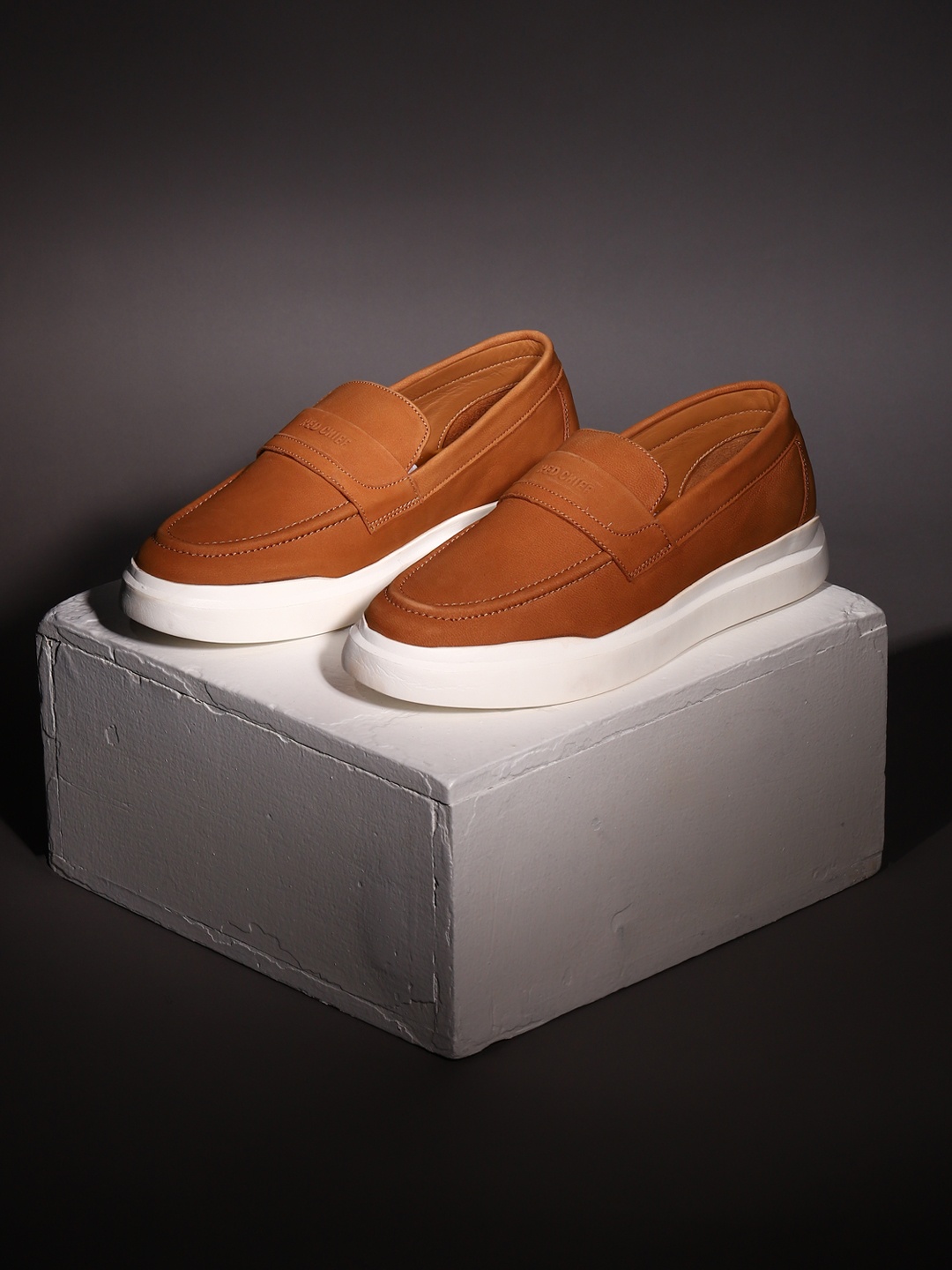 

Red Chief Men Leather Slip-On Sneakers, Tan