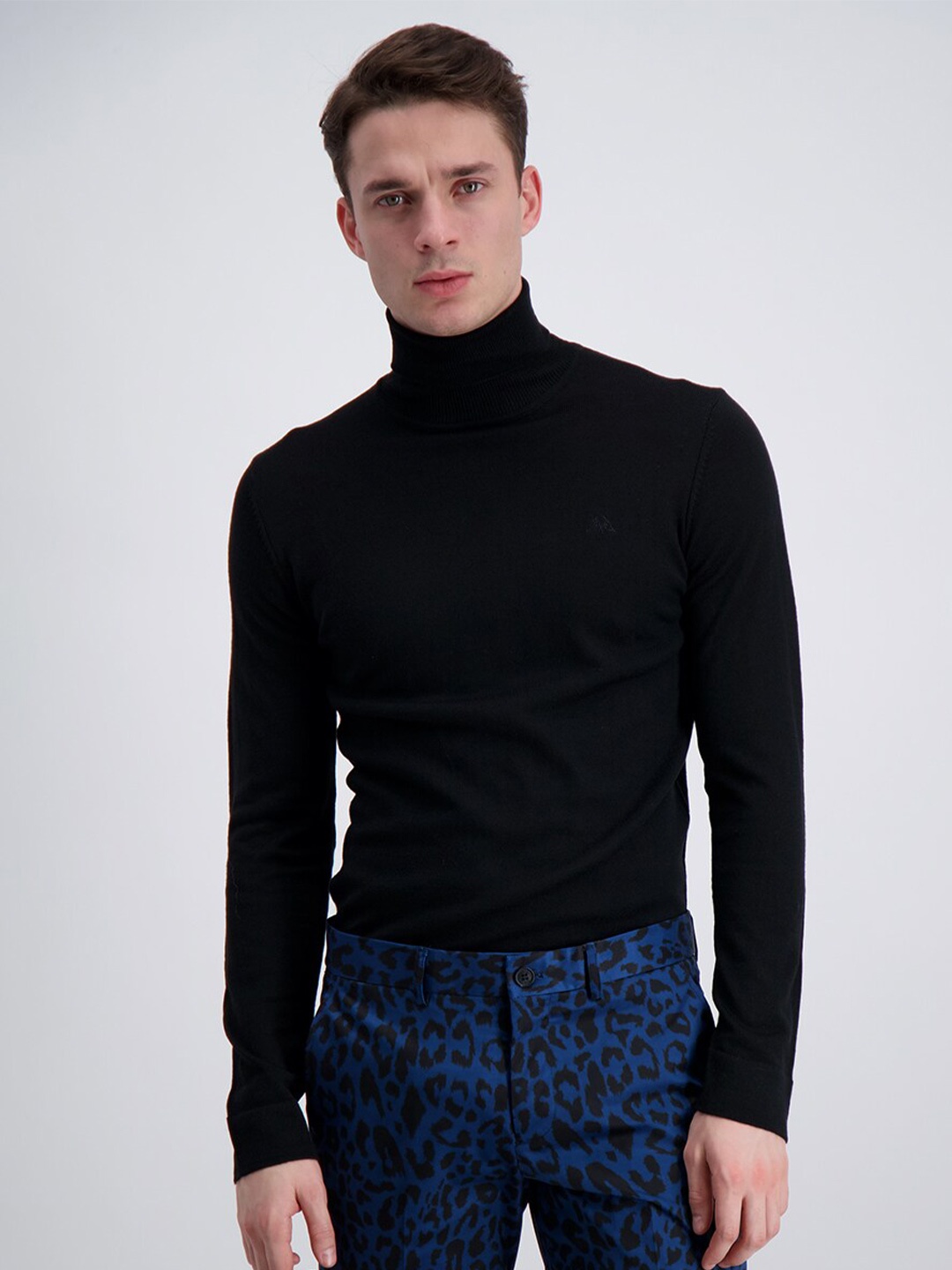 

LINDBERGH Men Turtle Neck Wool Pullover, Black
