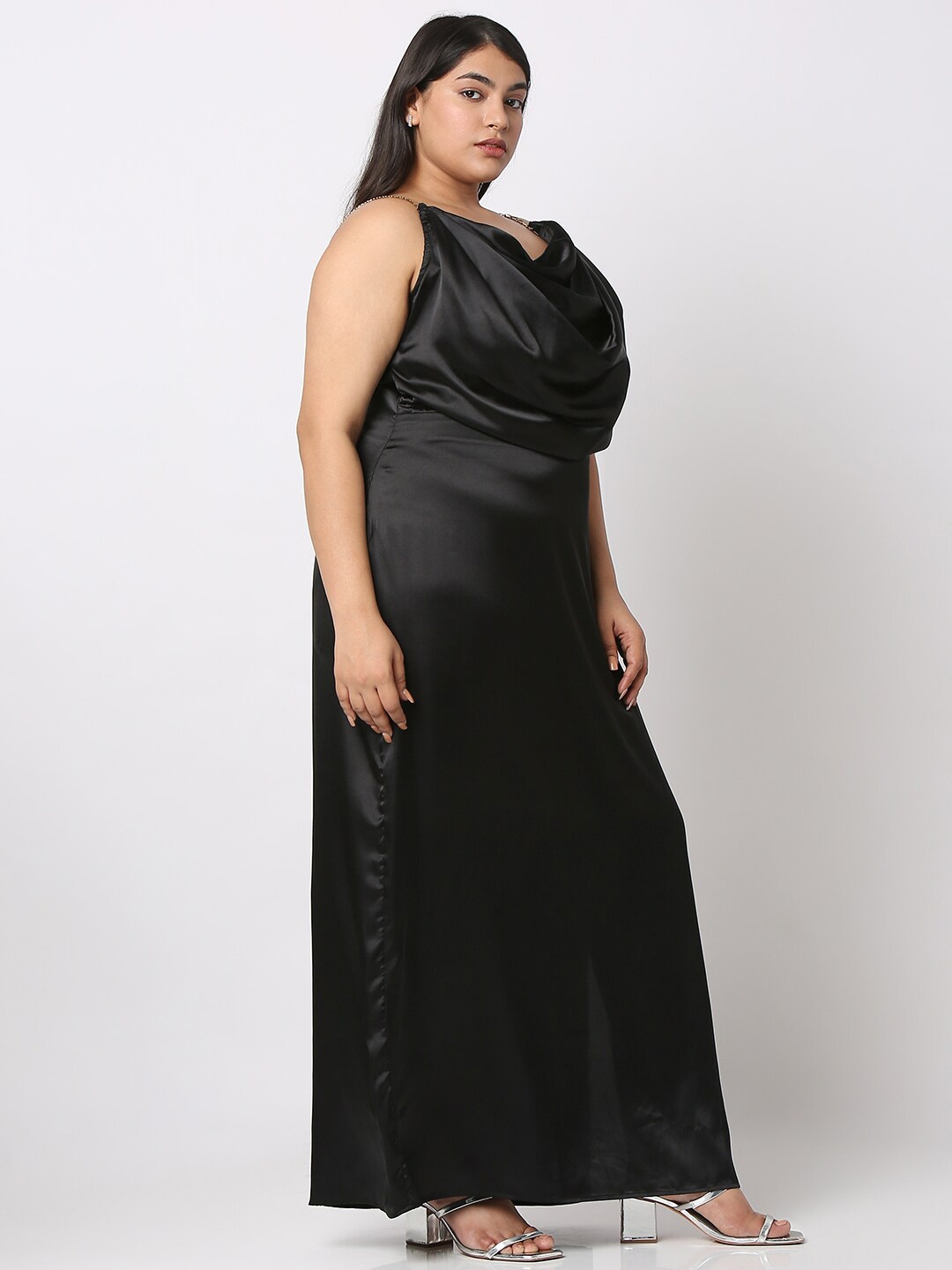 

Curves by MISH Plus Size Satin Maxi Dress, Black
