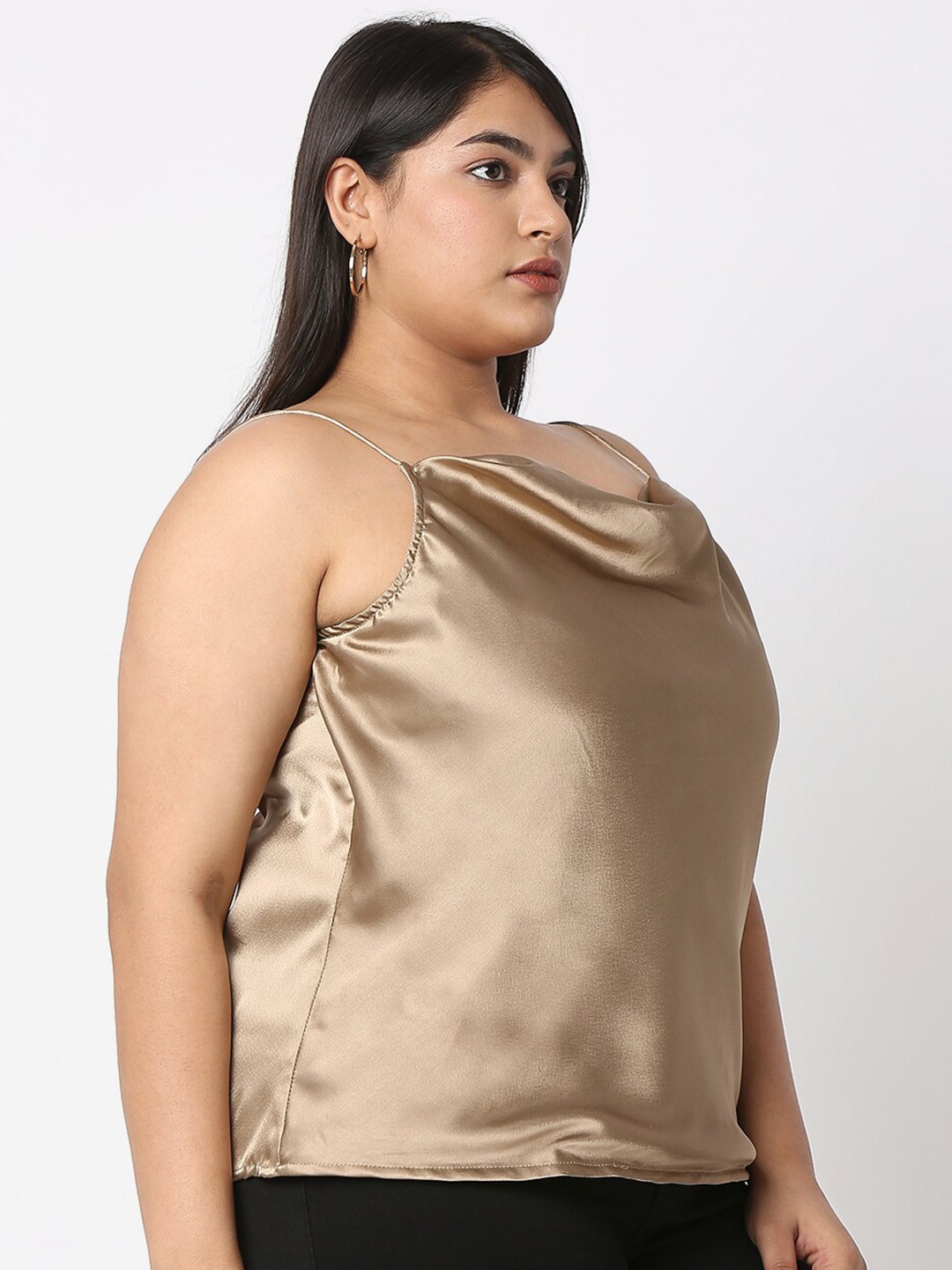 

Curves by MISH Plus Size Cowl Neck Top, Bronze