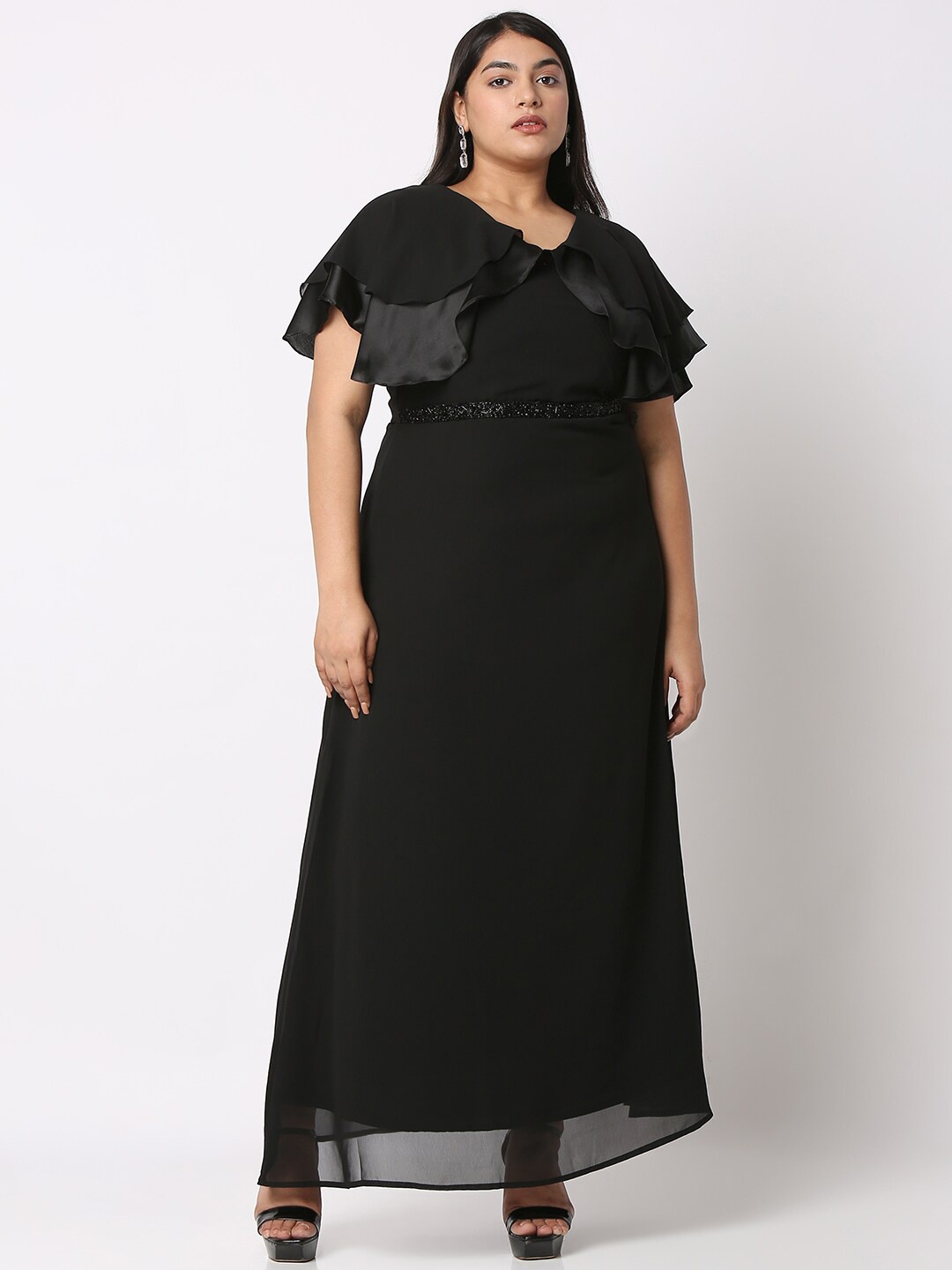 

Curves by MISH Plus Size Fit & Flare Maxi Dress, Black