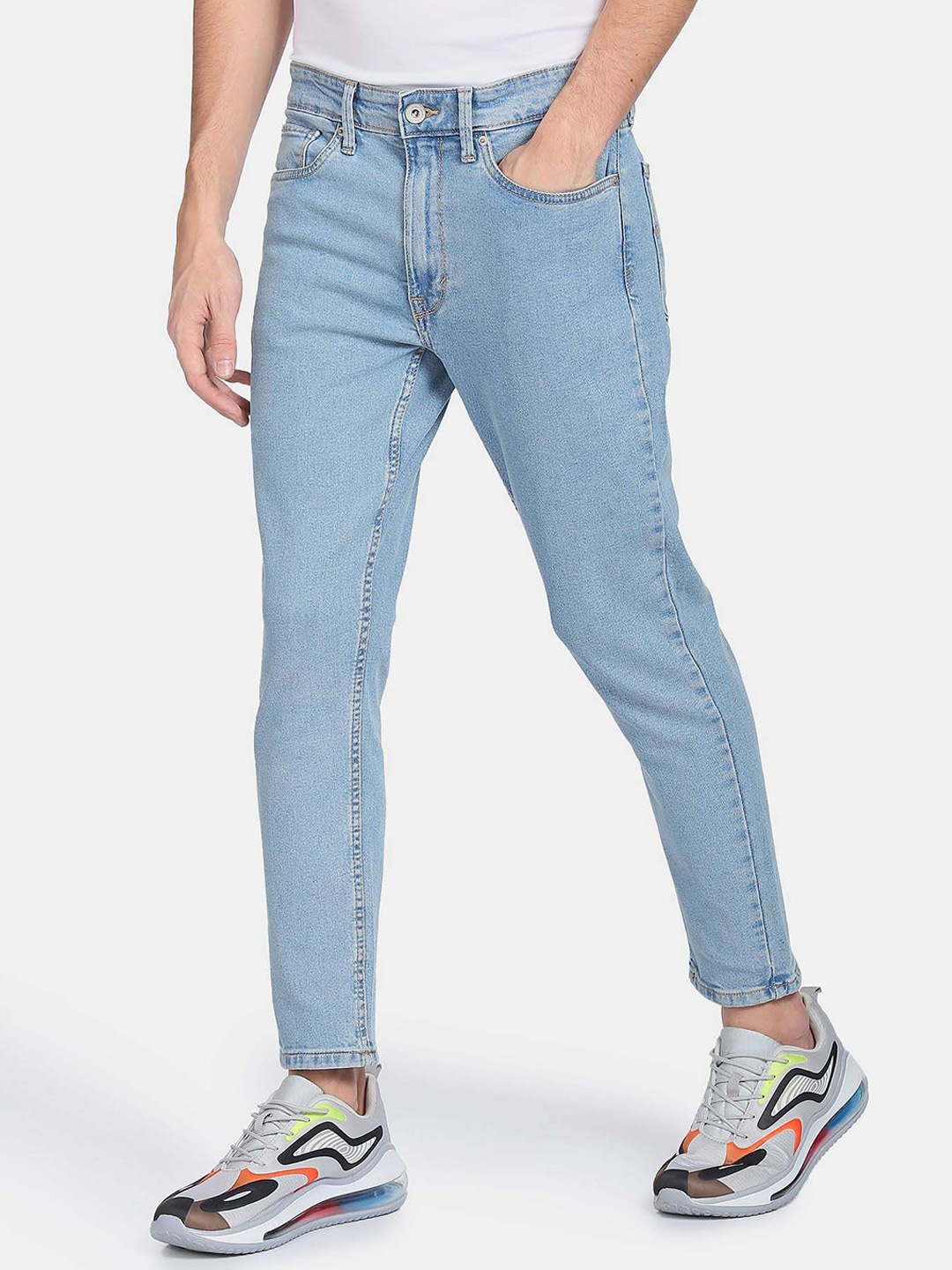 

Flying Machine Relaxed Tapered Fit Rinsed Jeans, Blue