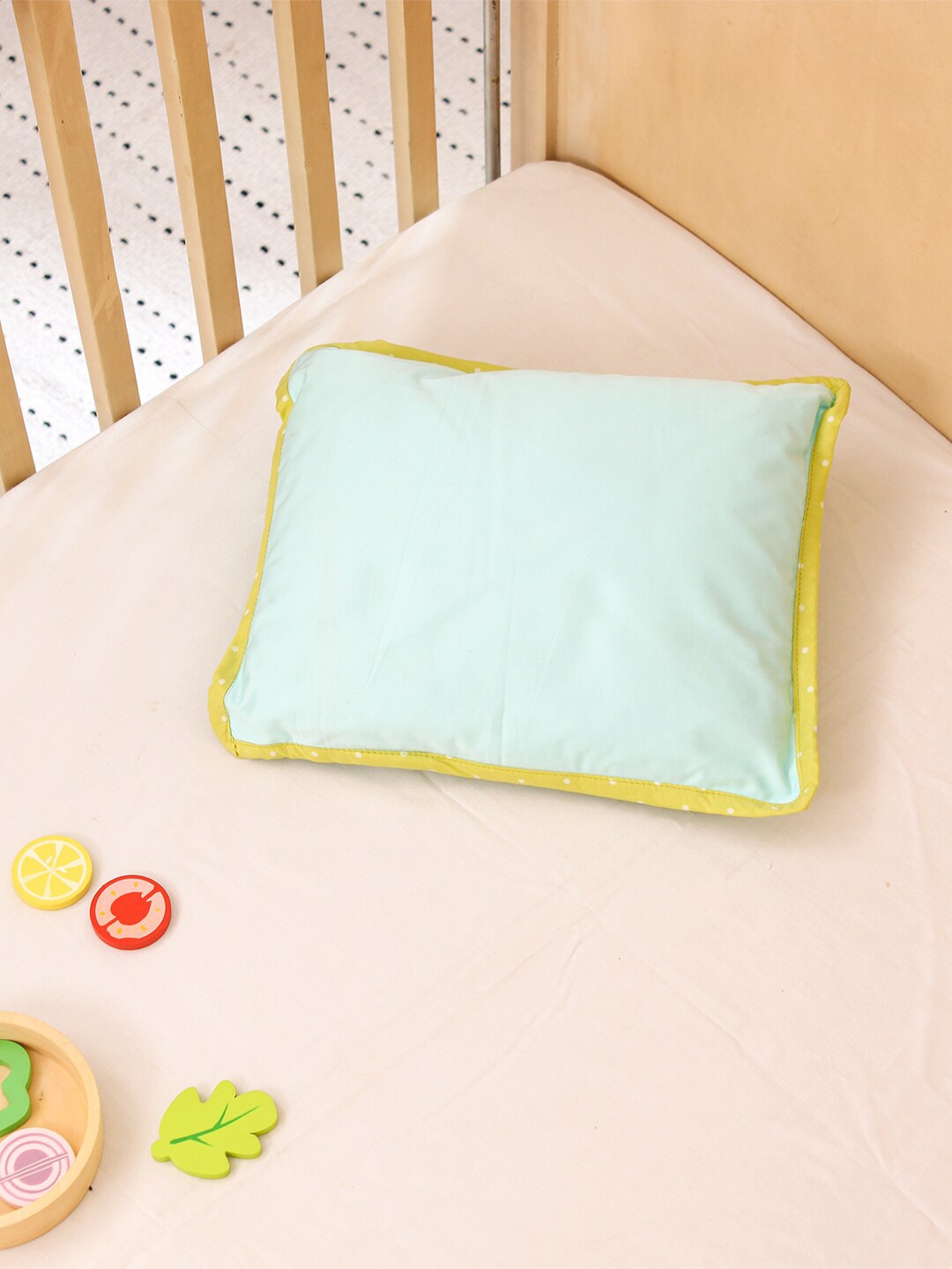 

House This The perfect Morning Infants Turquoise-Blue Cotton Pillow Cover