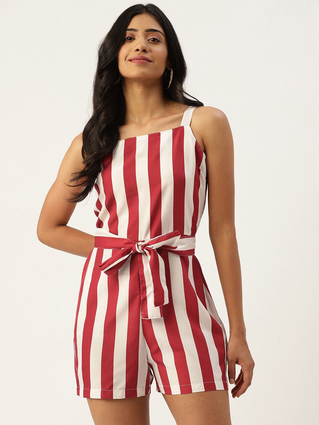 

SIRIKIT Printed Striped Jumpsuit, Maroon