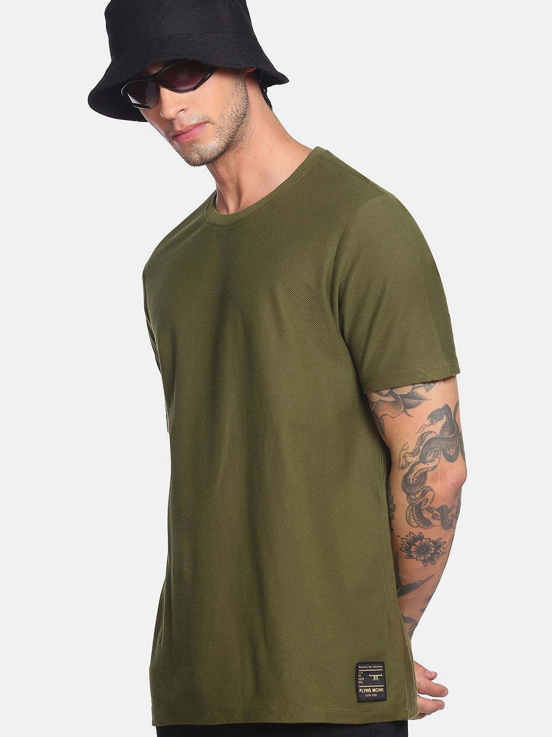 

Flying Machine Graphic Patterned Knit Cotton T-Shirt, Green
