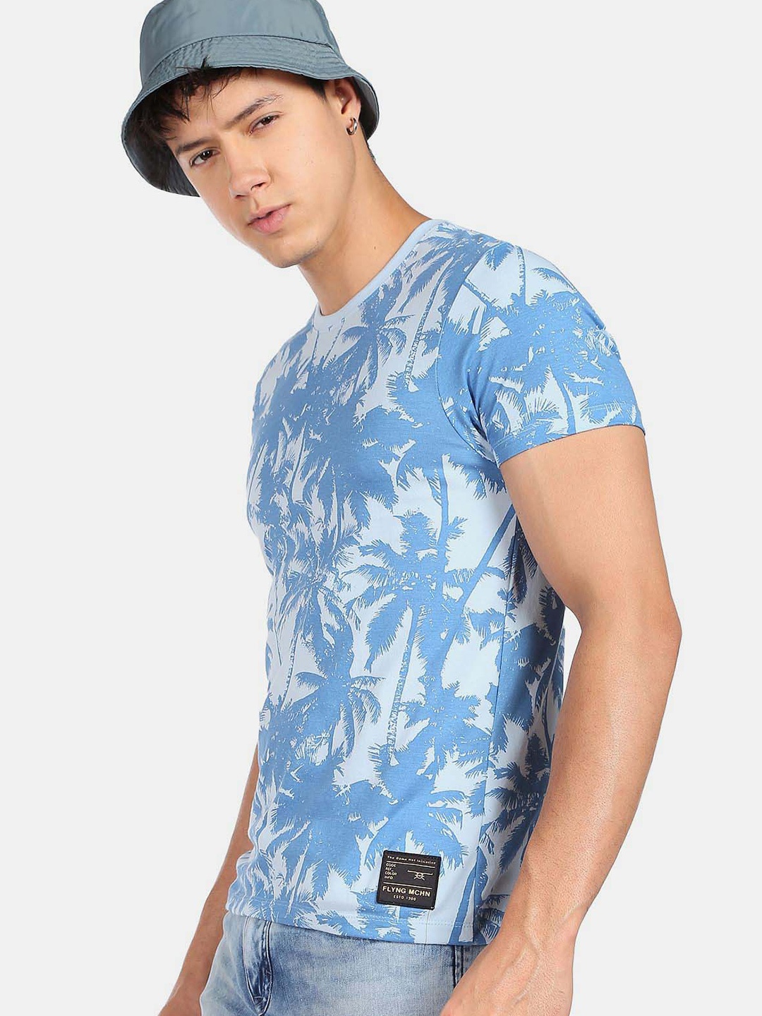 

Flying Machine All Over Tropical Print T-Shirt, Blue