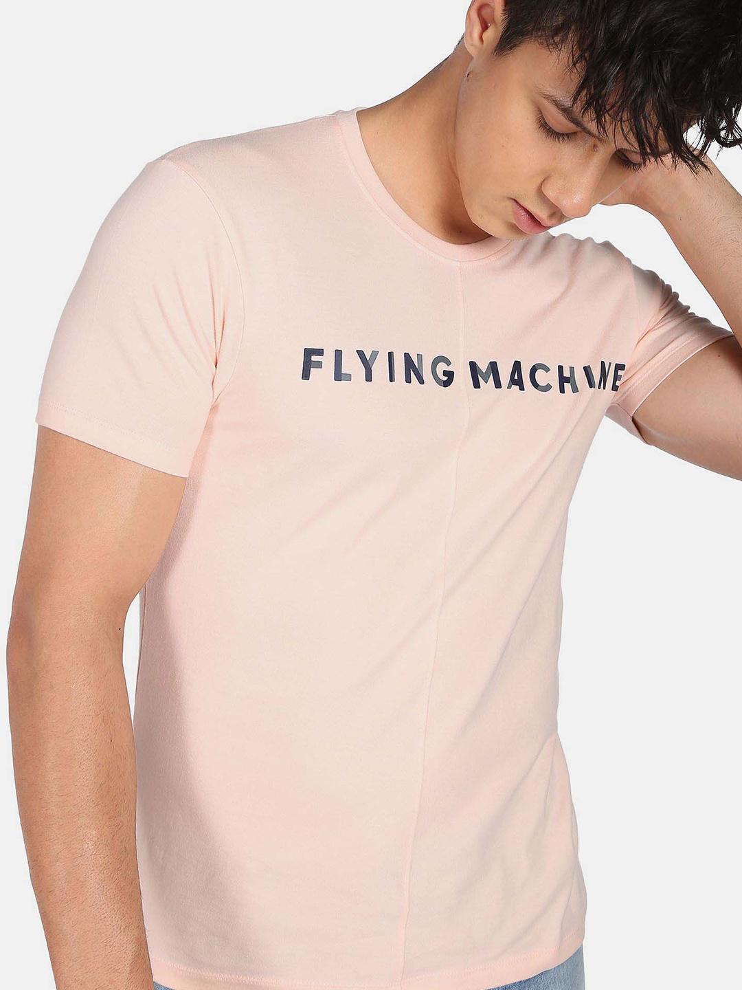 

Flying Machine Rear Emblem Print T-Shirt, Beige