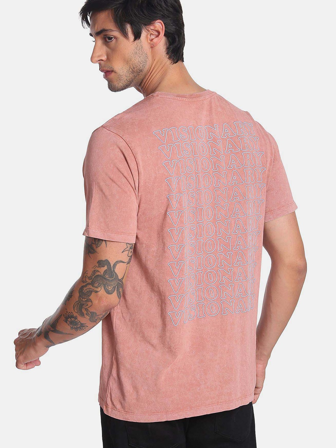 Flying Machine Puff Print Oversized T-Shirt, Pink