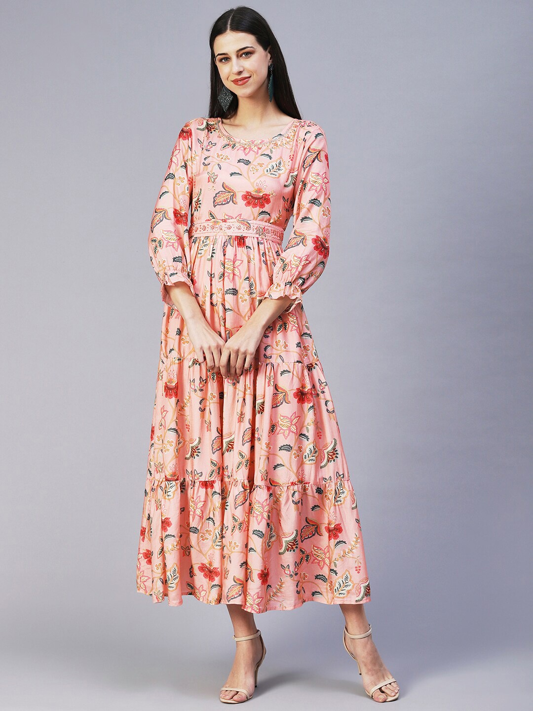 

FASHOR Floral Maxi Dress, Peach