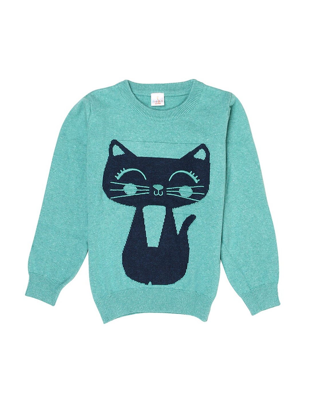 

PORTOBELLO Girls Printed Acrylic Pullover, Green