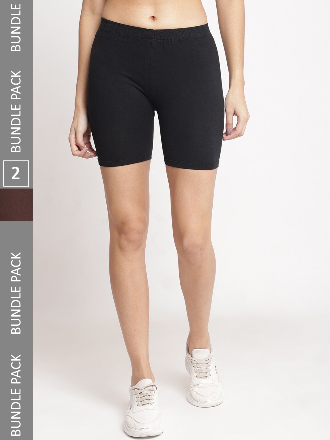 

GRACIT Women Pack Of 2 Cycling Sports Shorts, Black