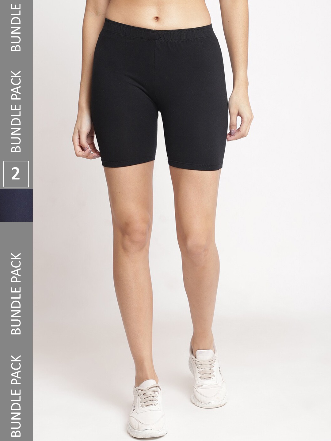 

GRACIT Women Pack Of 2 Cycling Sports Shorts, Black
