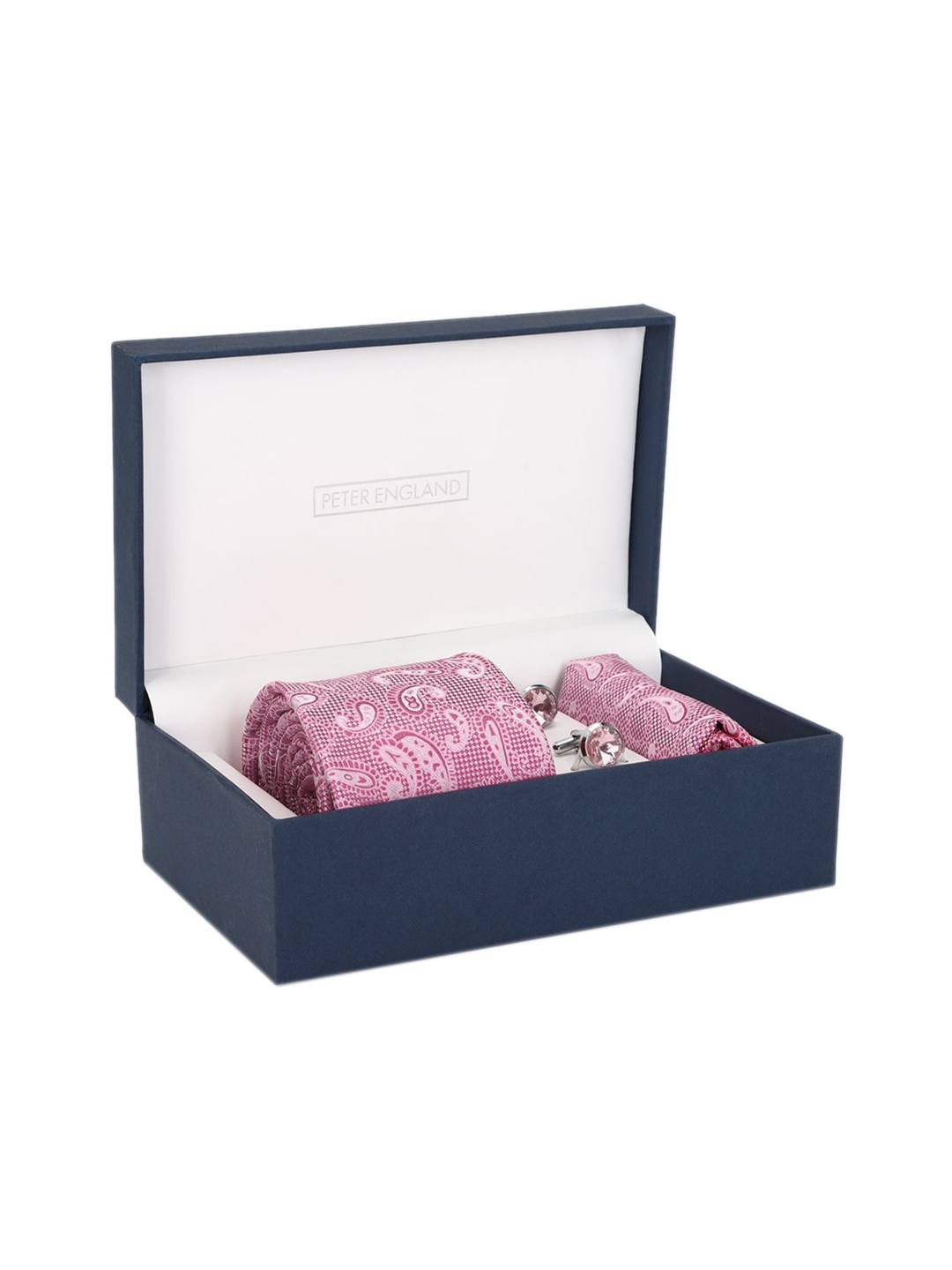 

Peter England Men Paisley Printed Accessory Gift Set, Pink