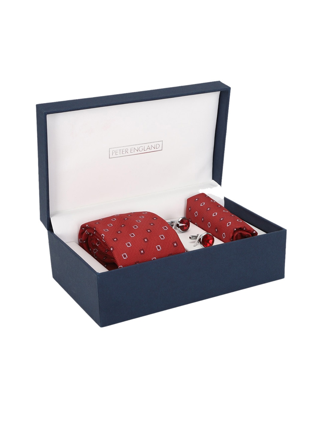 

Peter England Men Printed Accessory Gift Set RNPC52293567, Maroon