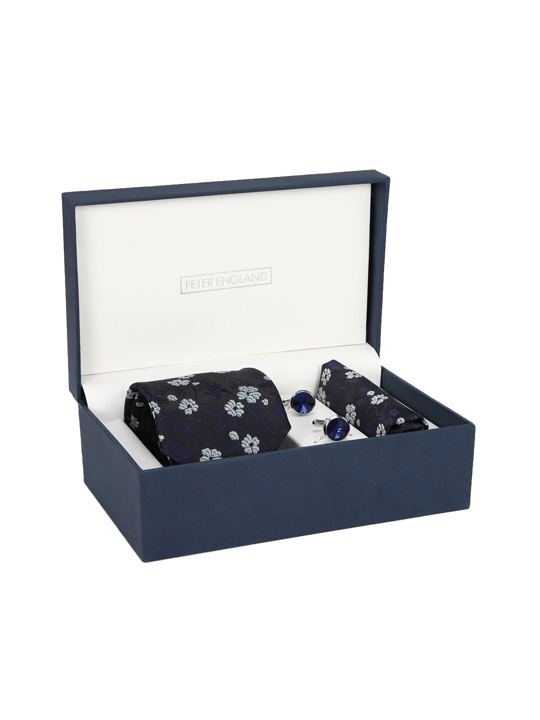 

Peter England Men Self-Design Accessory Gift Set, Navy blue