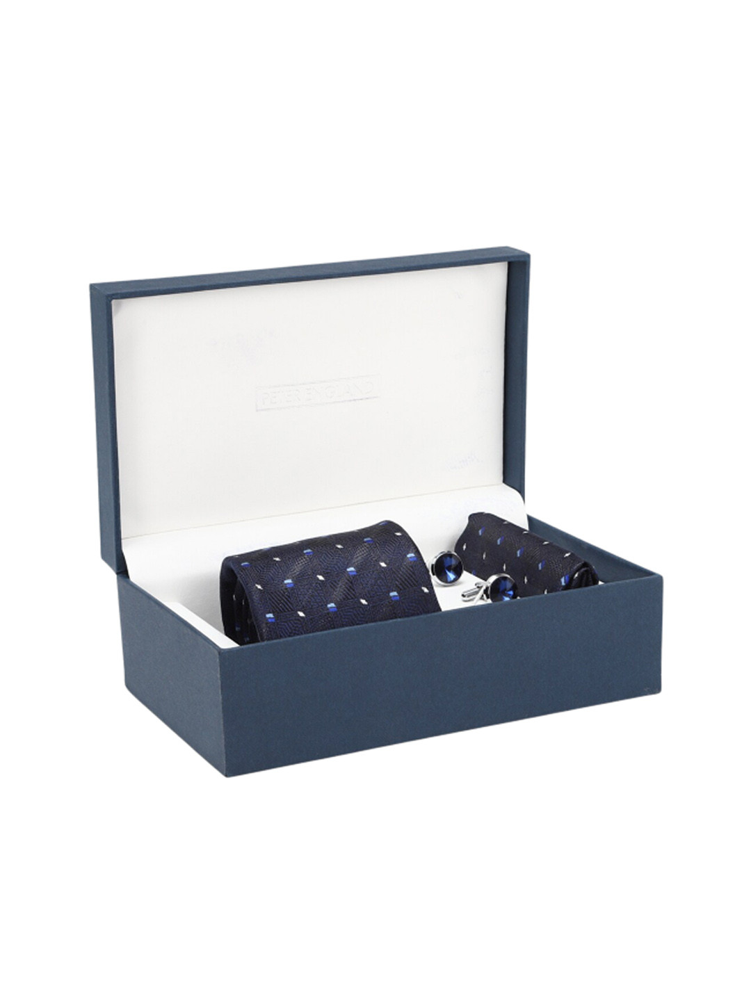 

Peter England Men Self-Design Accessory Gift Set, Navy blue