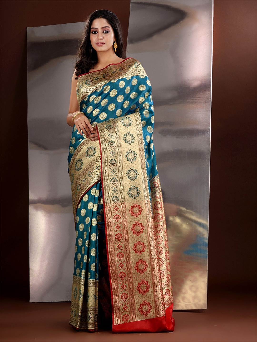 

Charukriti Woven Design Zari Banarasi Saree, Teal