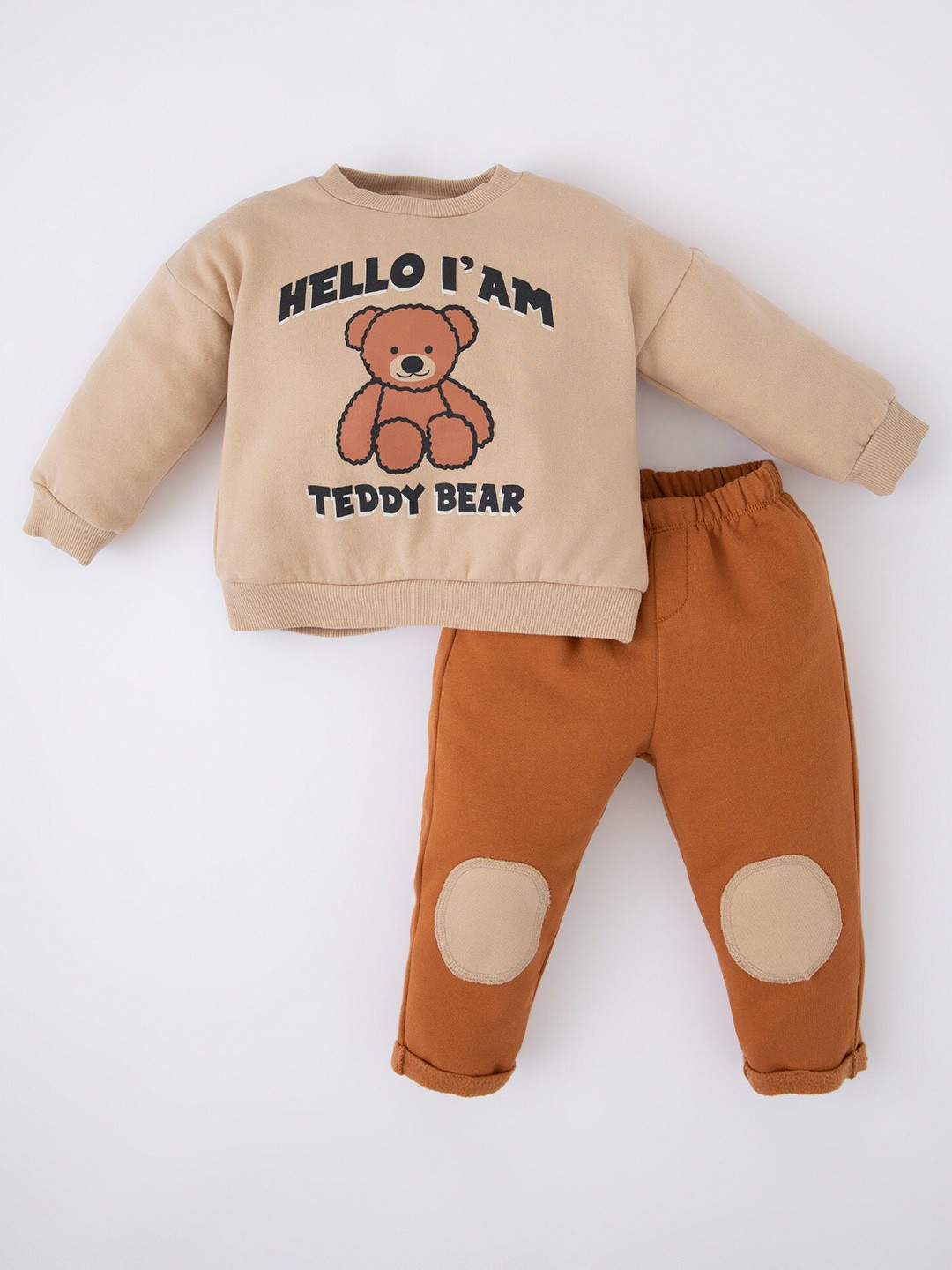 

DeFacto Infants Boys Printed Top With Pyjamas, Brown