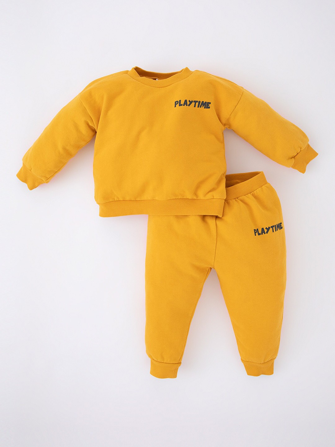 

DeFacto Infants Boys Pure Cotton T-shirt with Trousers, Yellow