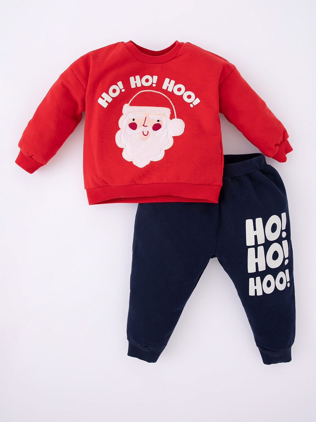 

DeFacto Boys Printed Pure Cotton Sweatshirt with Joggers, Red