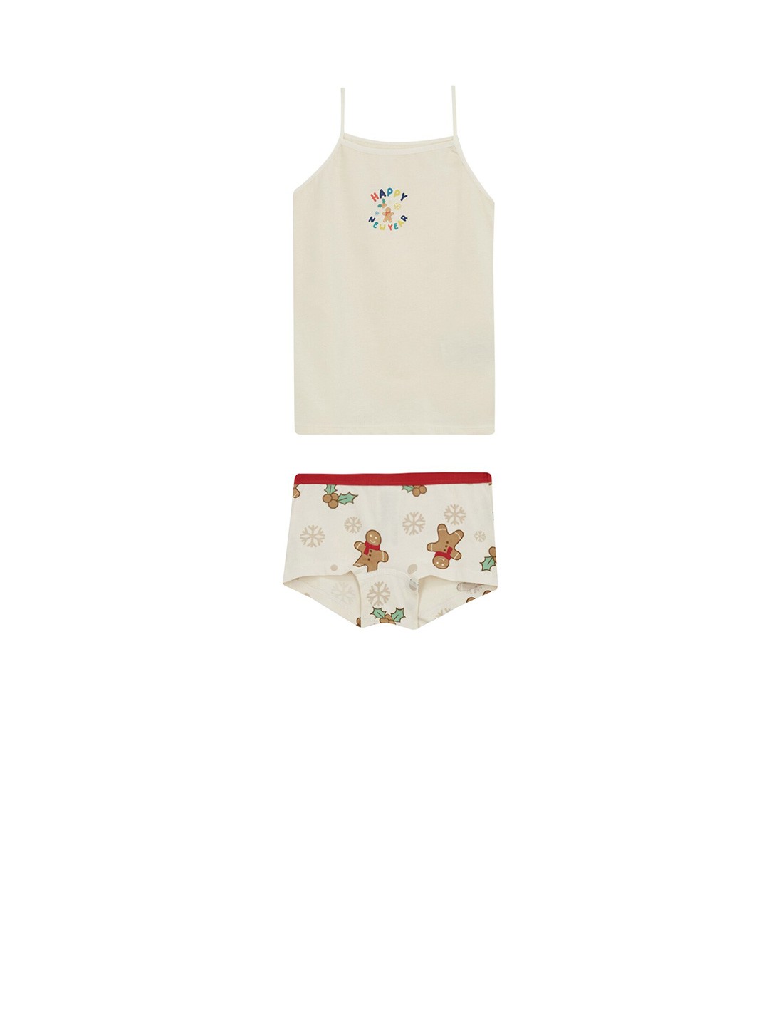 

DeFacto Girls Printed Top with Shorts, Beige