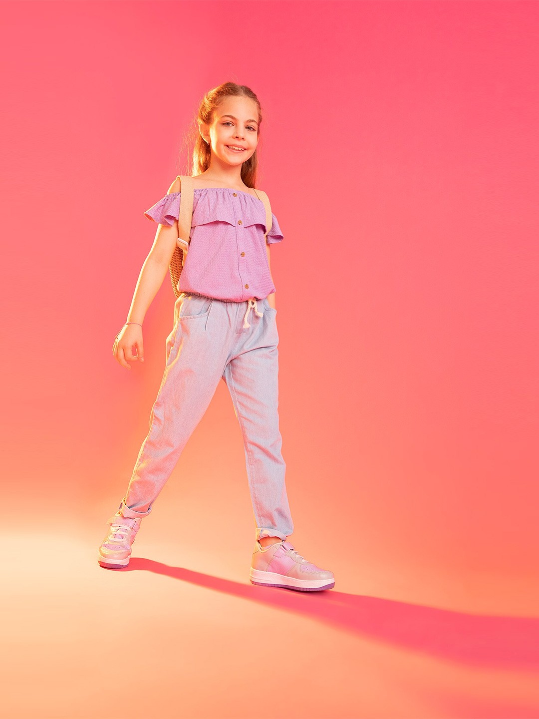 

DeFacto Girls Top With Palazzos, Purple