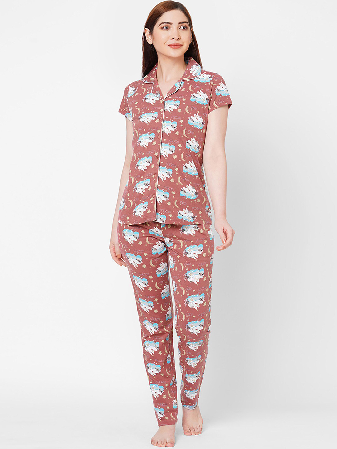 

Sweet Dreams Women Printed Night suit, Pink